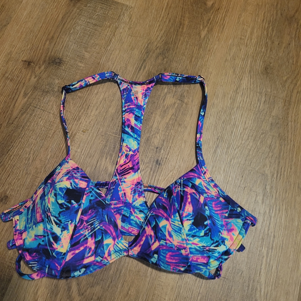 Victoria's Secret Colorful Abstract Print Bikini Top